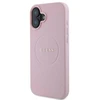 Guess GUHMP16MPGHSMMP Apple iPhone 16 Plus 6.7″ rožinės spalvos kietas dėklas Grained Ring MagSafe