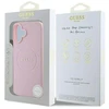 Guess GUHMP16MPGHSMMP Apple iPhone 16 Plus 6.7″ rožinės spalvos kietas dėklas Grained Ring MagSafe