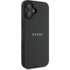 Guess GUHMP16MPGHSMMK Apple iPhone 16 Plus 6.7″ juodos spalvos kietas dėklas Grained Ring MagSafe