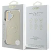 Guess GUHMP16SPGHSMME Apple iPhone 16 6.1″ beige kietas dėklas Grained Ring MagSafe