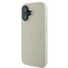 Guess GUHMP16SPGHSMME Apple iPhone 16 6.1″ beige kietas dėklas Grained Ring MagSafe