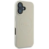 Guess GUHMP16SPGHSMME Apple iPhone 16 6.1″ beige kietas dėklas Grained Ring MagSafe