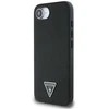 Guess Grained Triangle MagSafe dėklas iPhone 16e - juodas