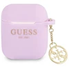 Guess GUA2LSC4EU AirPods 1/2 dėklas, violetinė/violetinė, silikoninis, 4G Collection