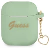 Guess GUA2LSCHSN AirPods dėklas žalias/žalias Silikoninis Charm Heart Collection