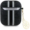 Guess GUA2P4RPSK AirPods 1/2 dėklas juodos spalvos 4G Printed Stripes Charm