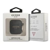 Guess GUA2SGGEK AirPods dėklas juodas/juodas Silikoninis su blizgučiais