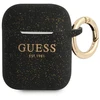 Guess GUA2SGGEK AirPods dėklas juodas/juodas Silikoninis su blizgučiais
