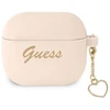 Guess GUA3LSCHSP AirPods 3 dėklas rožinis/rožinis Silikoninė "Charm Heart Collection"