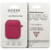 Dėklas Guess GUACCSILGLFU AirPods dangtelis fuksija / fuksija Silikono blizgučiai