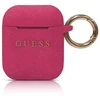 Guess GUACCSILGLFU AirPods dėklas fuksijų spalvos silikonas su blizgučiais