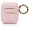 Guess GUACCSILGLLP AirPods dėklas, šviesiai rožinė / rožinė, silikonas su blizgučiais