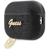 Guess GUAP2GLGSHK AirPods Pro 2 dėklas, juodas/juodas su blizgančiomis detalėmis, 4G Charm