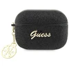 Guess GUAP2GLGSHK AirPods Pro 2 dėklas, juodas/juodas su blizgančiomis detalėmis, 4G Charm