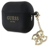 Guess GUAP2LECG4K AirPods Pro 2 (2022/2023) dėklas juodos spalvos Liquid Silicone Glitter Triangle Charm