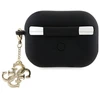 Guess GUAP2LECG4K AirPods Pro 2 (2022/2023) dėklas juodos spalvos Liquid Silicone Glitter Triangle Charm