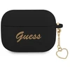 Guess GUAPLSCHSK AirPods Pro dėklas juodas/juodas, Silikoninis pakabukas Heart Collection