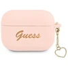 Guess GUAPLSCHSP AirPods Pro dėklas rožinė/rožinė Silikoninis pakabukas Širdies kolekcija
