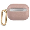 Guess GUAPSASMP Dėklas AirPods Pro rožinė/rožinė Saffiano Script Metal Collection