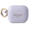 Guess GUAPSGGEU AirPods Pro apsauginis dėklas, violetinis/violetinis, silikono blizgučiai