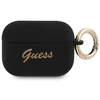 Guess GUAPSSSK AirPods Pro dėklas, juodas/juodas, silikonas, Vintage Script