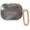 Guess GUAPUNMK AirPods Pro apsauginis dėklas, juodas/juodas, Marble kolekcija