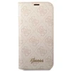 Dėklas Guess GUBKP14LHG4SHP Apple iPhone 14 Pro 6,1″ rožinės spalvos book 4G Vintage Gold Logo