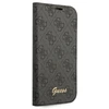 Dėklas Guess GUBKP14SHG4SHK Apple iPhone 14 / 15 / 13 6.1″ juodos spalvos book 4G Vintage Gold Logo