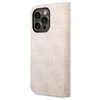 Dėklas Guess GUBKP14XHG4SHP Apple iPhone 14 Pro Max 6,7″ rožinės spalvos book 4G Vintage Gold Logo