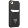 Guess GUHCI8PSATPK iPhone 7/8 SE 2020 / SE 2022 deklas juodas/juodas deklas Saffiano Triangle Logo Cardslot
