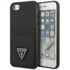 Guess GUHCI8PSATPK iPhone 7/8 SE 2020 / SE 2022 deklas juodas/juodas deklas Saffiano Triangle Logo Cardslot