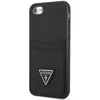Guess GUHCI8PSATPK iPhone 7/8 SE 2020 / SE 2022 deklas juodas/juodas deklas Saffiano Triangle Logo Cardslot