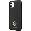 Guess GUHCN614DGPK Apple iPhone 11 / Xr 6.1″ juodos spalvos kietas dėklas Silicone Logo Strass 4G