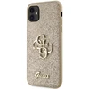 Guess GUHCN61HG4SGD Apple iPhone 11 / Xr 6.1″ auksinis kietas dėklas Glitter Script Big 4G