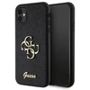 Guess GUHCN61HG4SGK Apple iPhone 11 / Xr 6.1″ juodos spalvos kietas dėklas Glitter Script Big 4G