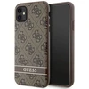 Guess GUHCN61P4SNW Apple iPhone 11 / Xr rudos spalvos kietas dėklas 4G Stripe