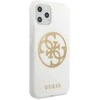 Guess GUHCN65TPUWHGLG iPhone 11 Pro Max baltos/baltos spalvos deklas Glitter 4G Circle Logo