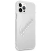 Guess GUHCP12LKTRSVSI iPhone 12 Pro Max 6.7" Skaidrus kietasis dėklas Vintažinis Sidabrinis Užrašas