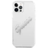 Guess GUHCP12LKTRSVSI iPhone 12 Pro Max 6.7" Skaidrus kietasis dėklas Vintažinis Sidabrinis Užrašas