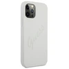 Guess GUHCP12LLSVSCR iPhone 12 Pro Max 6,7″ kreminis kietas dėklas Script Vintage