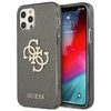 Guess GUHCP12LPCUGL4GBK iPhone 12 Pro Max 6.7 juodos/juodos spalvos deklas Glitter 4G Big Logo
