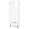 Guess GUHCP12MKC4GSSI iPhone 12/12 Pro 6.1 skaidrus deklas 4G Sidabrinė grandinėlė