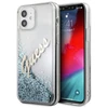 Guess GUHCP12SGLVSBL Apple iPhone 12 mini 5,4″ mėlynas kietas dėklas Glitter Vintage Script