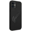 Guess GUHCP12SLSVSBK Apple iPhone 12 mini 5,4″ juodos spalvos kietas dėklas Script Vintage