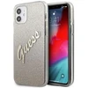 Dėklas GUESS GLITTER GRADIENT SCRIPT IPHONE 12 MINI GOLD