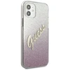 Dėklas GUESS GLITTER GRADIENT SCRIPT IPHONE 12 MINI Rožinis