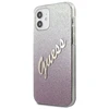 Dėklas GUESS GLITTER GRADIENT SCRIPT IPHONE 12 MINI Rožinis