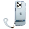 Guess GUHCP13LHTSGSB Apple iPhone 13 Pro / 13 6,1″ mėlynas kietas dėklas Translucent Stap
