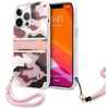Dėklas Guess GUHCP13LKCABPI Apple iPhone 13 Pro / 13 6,1″ rožinės spalvos hardcase Camo Strap Collection