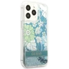 Guess GUHCP13LLFLSN Apple iPhone 13 Pro / 13 6,1″ žalias kietas dėklas Flower Liquid Glitter